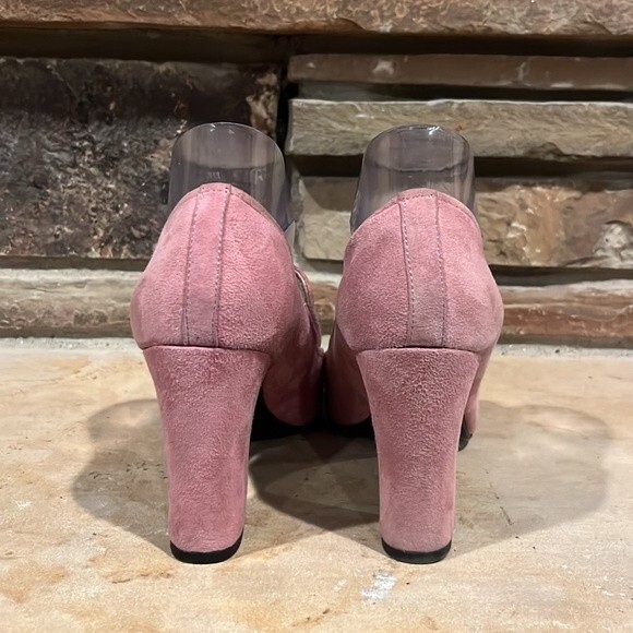 Donald Pliner Heyde Suede Point Toe Heels Dusty Rose - Picture 5 of 8